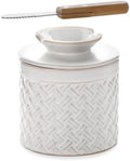 Butter Crock with Lid,Ceramic Butter Keeper for Countertop,Water Seal