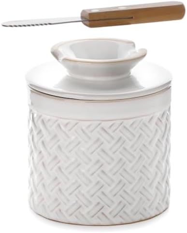 Butter Crock with Lid,Ceramic Butter Keeper for Countertop,Water Seal