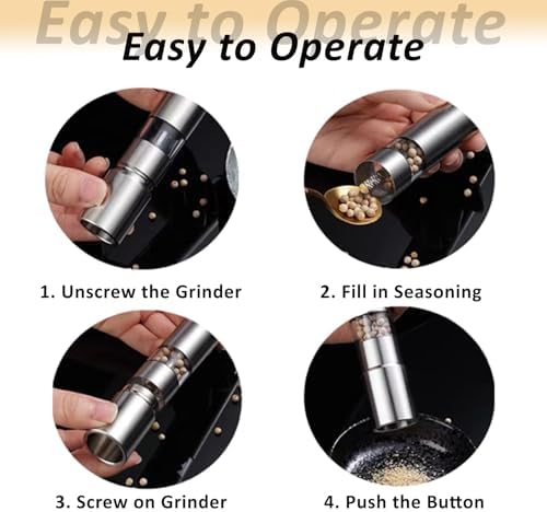 Stainless Steel Salt and Pepper Grinder Set