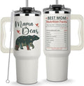 Mama Bear Tumbler - Bear Cup With Straw - Momma Birthday Gifts