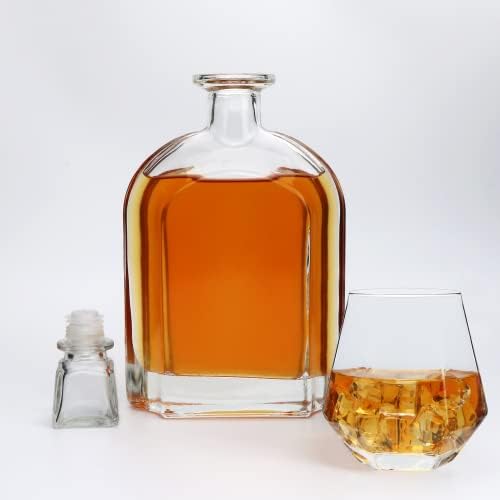 24oz Whiskey Glass Bottle,Decanter Set with Glasses,Delicate Decanter