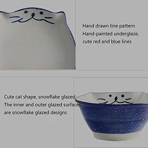 Salad Bowl Ceramic Salad Bowl 4 Pieces Set 24 Oz Can Overlap Creative