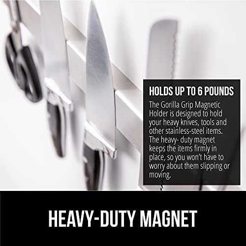GORILLA GRIP 304 Stainless Steel Magnetic Knife Holder, 10 Inch