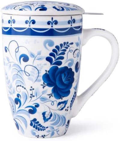 GBhome Tea Mug with Infuser and Lid,18 oz Loose Leaf Tea Cup with