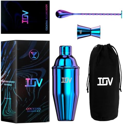 IOV Cocktail Shaker Bar Set, 24oz Martini Shaker with Built-in