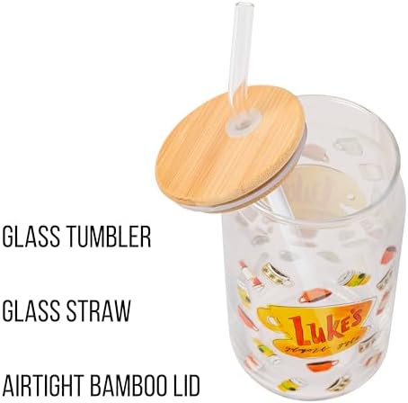 Silver Buffalo Gilmore Girls Luke's Diner, Glass Tumbler, 16oz