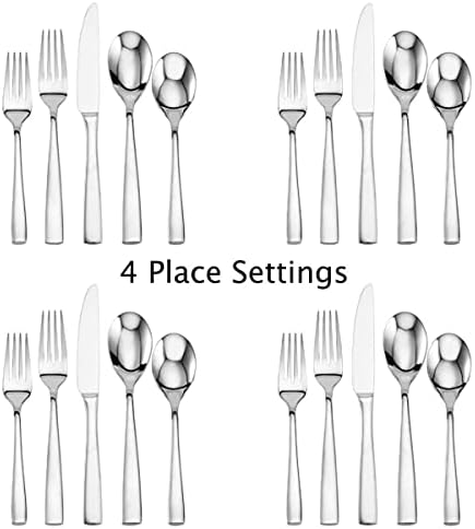 Mikasa, Delano Flatware Service for 4, 20 Piece Set, 18/0 Stainless