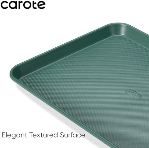 CAROTE 3-Piece Baking Sheet, Nonstick Cookie Sheets, Olive Green