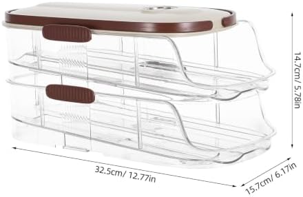 Refrigerator Egg Holder with Lid and Handle, 2 Tier Plastic Rack