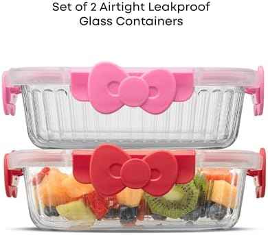 JoyJolt Sanrio Hello Kitty 2x Glass Storage Containers