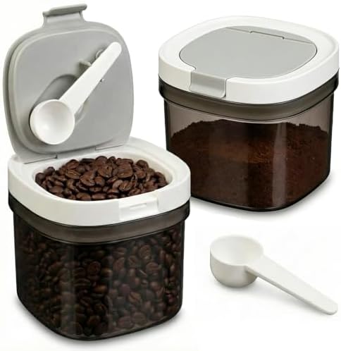 Leezmark 2 Pack Airtight Coffee Canister with Scoop, 27 Fl.Oz Coffee