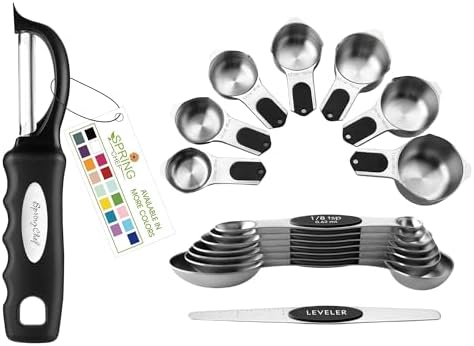 Spring Chef Premium Swivel Vegetable Peeler & Magnetic Measuring Cups