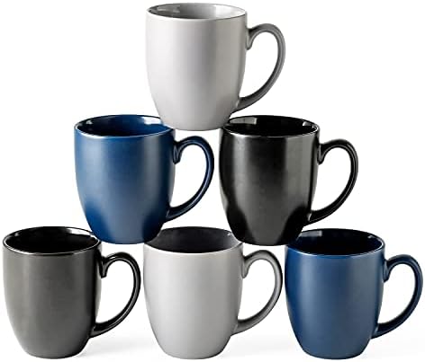 AmorArc 16 oz Coffee Mugs Set of 6, Large Ceramic Coffee Cups Set