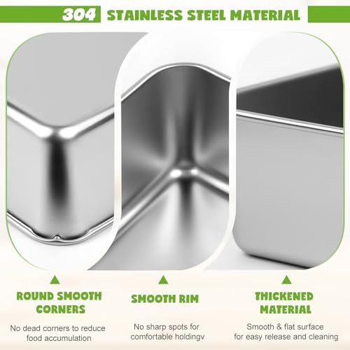 304 Stainless Steel Loaf Pan for Baking Bread, 9 x 5 Inch Loaf Pan