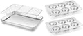 2 Pack Baking Sheet with Cooling Rack & 2 Pack Muffin Pan, Stainless