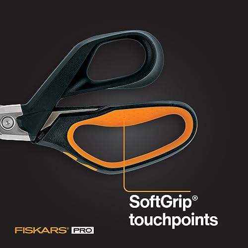 Fiskars Pro PowerArc Shop Shears, Heavy Duty Stainless Steel Scissor
