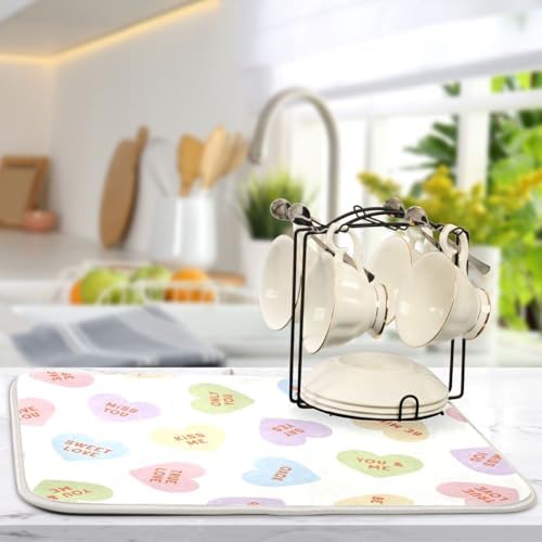OTVEE Dish Drying Mat for Kitchen Counter Absorbent Heat Resistant