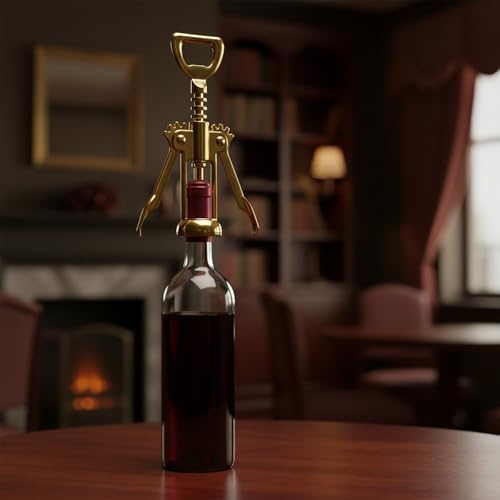 Gold Wine Opener and Golden Bottle Beer Corkscrew