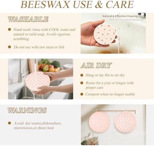 Reusable Beeswax Bowl Covers for Bread Proofing, 12 Inch