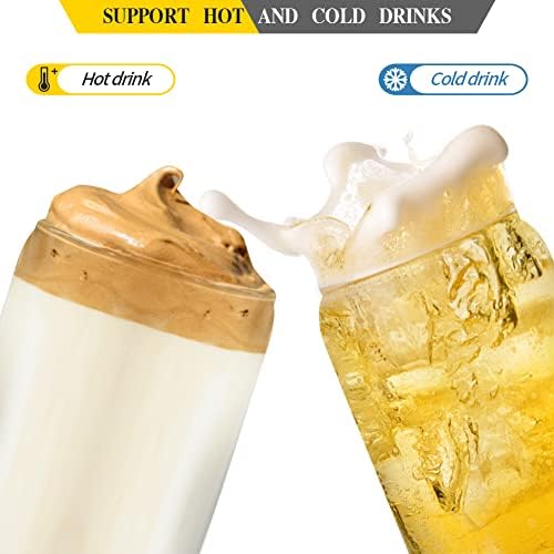 YOUKE OLA 20 Pack Glass Cups with Bamboo Lids and Glass Straw 16oz