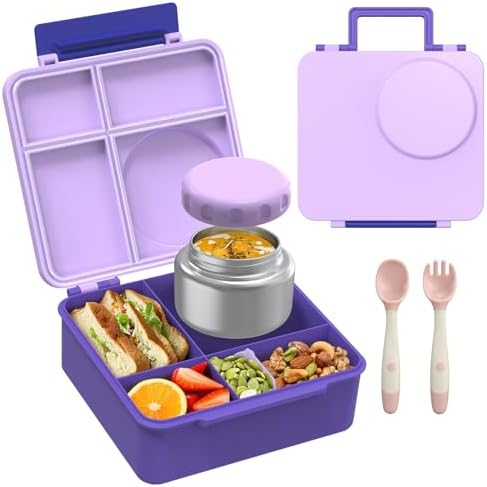 Bento Lunch Box Set for Kids with 8oz Soup Thermo, Leak-Proof Lunch