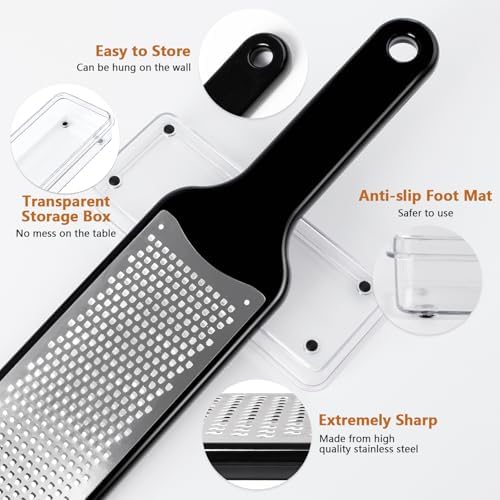 LHS Citrus Lemon Zester & Cheese Grater with Container - Zester Grater