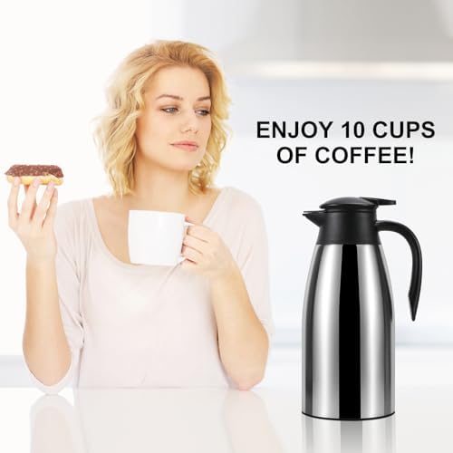 70 oz Thermal Coffee Carafe for keeping hot, Updated Carafe for hot