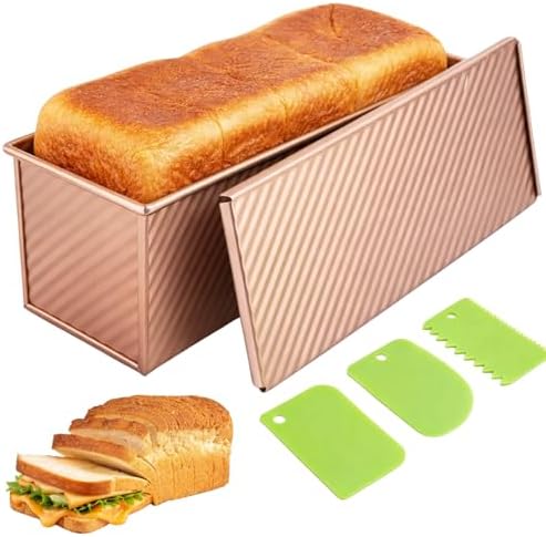Pullman Loaf Pan with Lid, 13x4.7 Inch 2.2LB Nonstick Sandwich Bread
