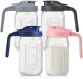 4Pack 32oz Glass Pitcher with Lid, Wide Mouth Storage Container,1
