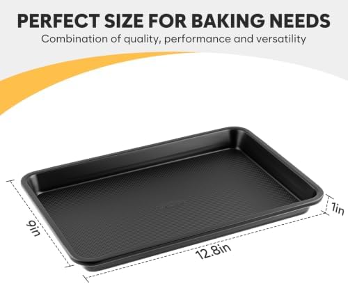 Quarter Sheet Pan Set of 2, 12.8 ” x 9 ”, Cookie Sheets for Baking
