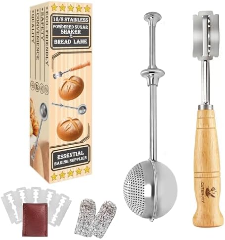 304 Stainless Steel Bread Lame and Flour Duster Set