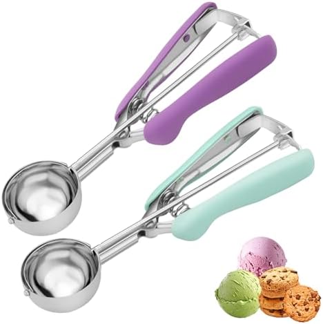 2Pcs Cookie Scoop Set, 18/8 Stainless Steel Cookie Dough Scoops with