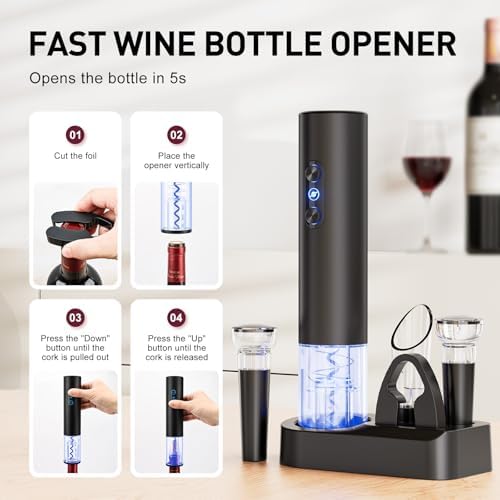 Electric Wine Opener, Rechargeable Cordless Wine Accessories
