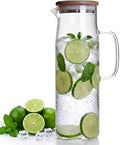 hjn Glass Pitcher with Lid Glass Water Carafe with Handle, Fridge