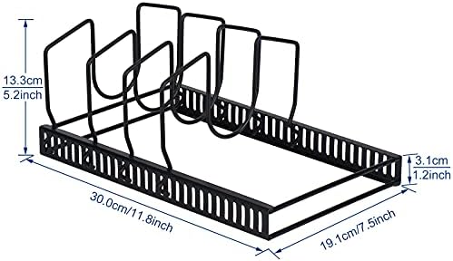 Toplife Pot Lids Organizer Rack for Cabinet and Countertop, 7+ Pan