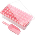 Silicone Ice Cube Tray with Leak-Proof Lid & Storage Bin for Freezer