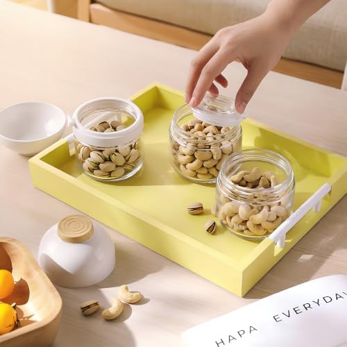17"x12" Rectangle Wood Decorative Tray - Serving Ottoman Tray for