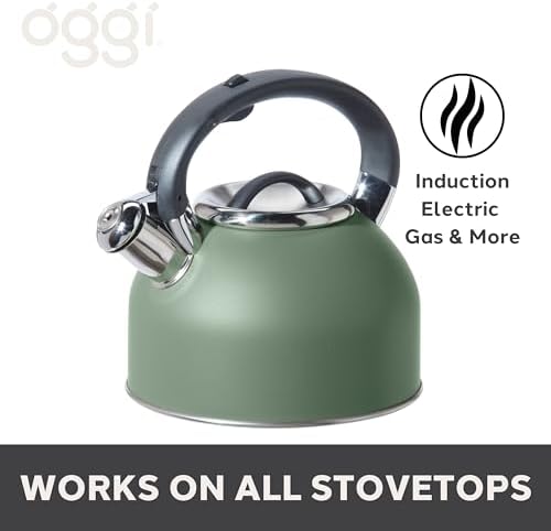OGGI Tea Kettle for Stove Top - 64oz / 1.9lt, Stainless Steel with