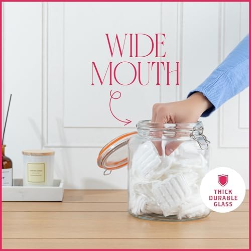 kitchentoolz Half Gallon Glass Large Mason Jars with Airtight Lid