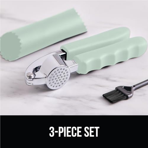 GORILLA GRIP Garlic Peeler and Press Set, Mint