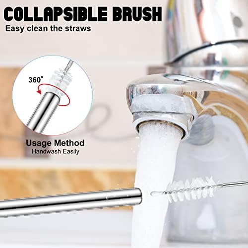 8 Pack Collapsible Reusable Straws Cruise Ship Essentials, Stylish