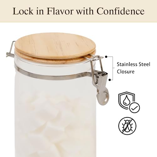 Glass Coffee Canister Set with Shelf & Spoon 2 Piece Coffee Containers
