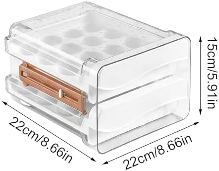 Egg Storage for Refrigerator 32-Grid Drawer Storage Container with