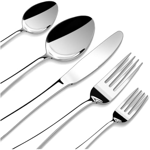 Stainless Steel Silverware Set for 8 with Fork Knife Spoon,40 Piece
