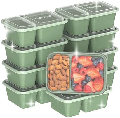 Bentgo Prep - 2-Compartment Snack Containers with Lids - Reusable