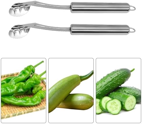 2 Pcs Jalapeno Corer Tool Pepper Corer with Serrated Slice Stainless
