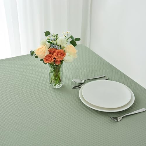 maxmill Rectangle Tablecloth Weaved Pattern Waterproof Spillproof