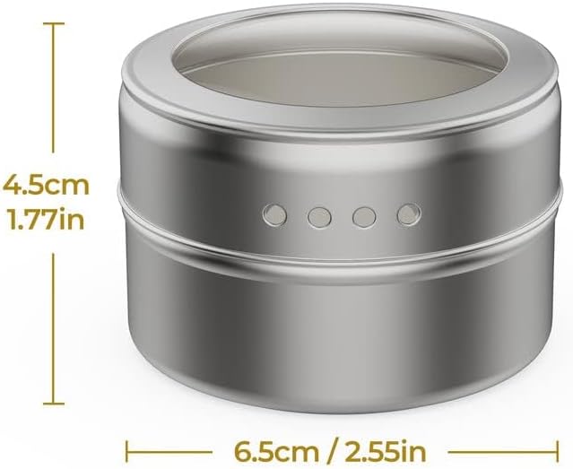Vetacsion Set of 8 Magnetic Spice Tins - Image 3