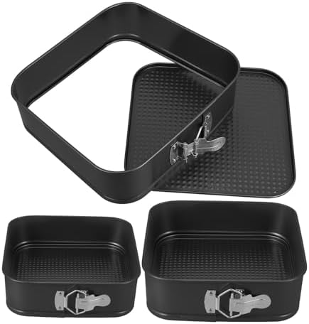 VALICLUD Square Springform 3pcs with Pan Bottom Removable Cake