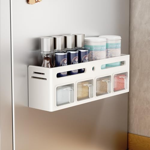 Magnetic Spice Rack, Fridge Wall Mount Double Layer Seasoning